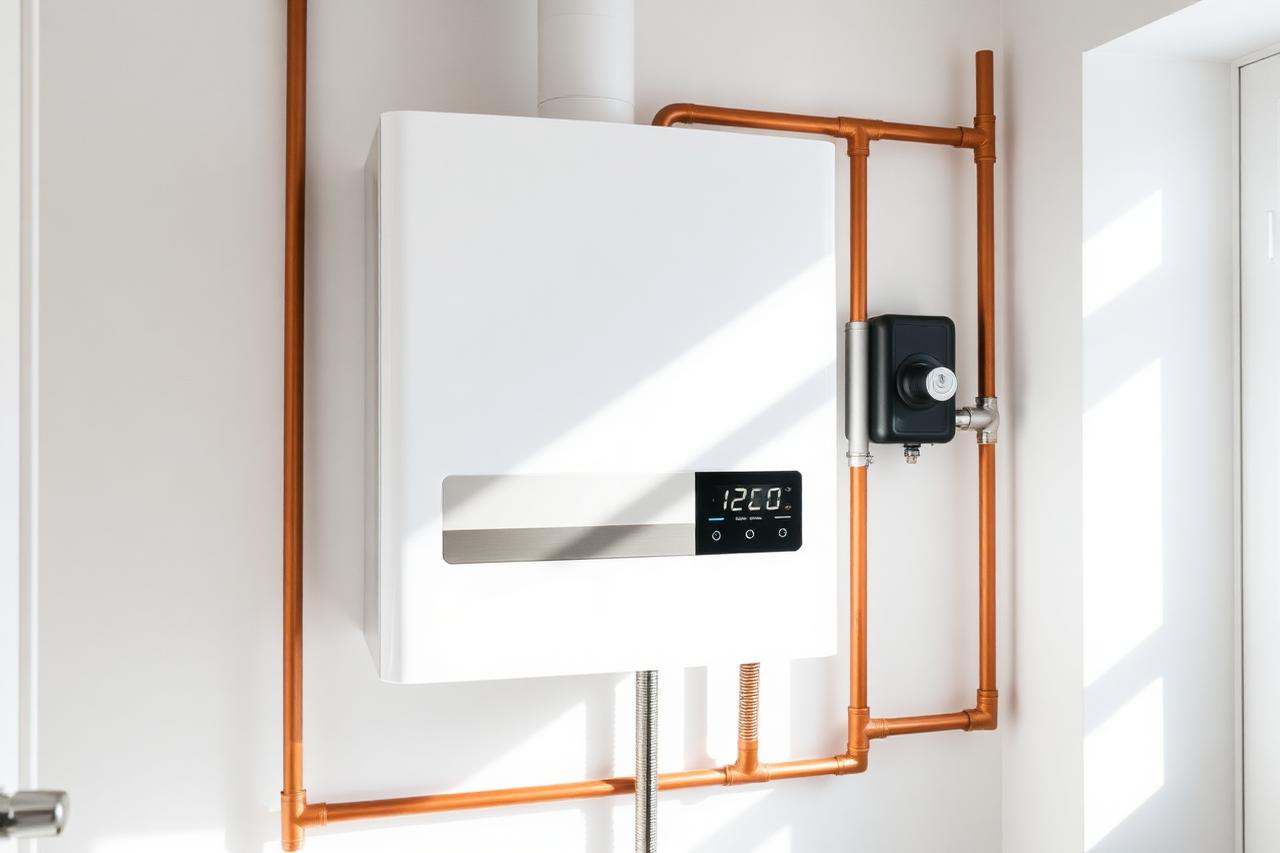 Moderne Heizungsanlage mit Gas-Brennwertkessel